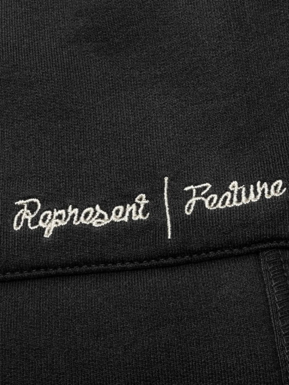 Represent x Feature logo-embroidered track shorts Zwart