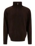 nonnative ribbed high-neck zip-up sweater - Brown
