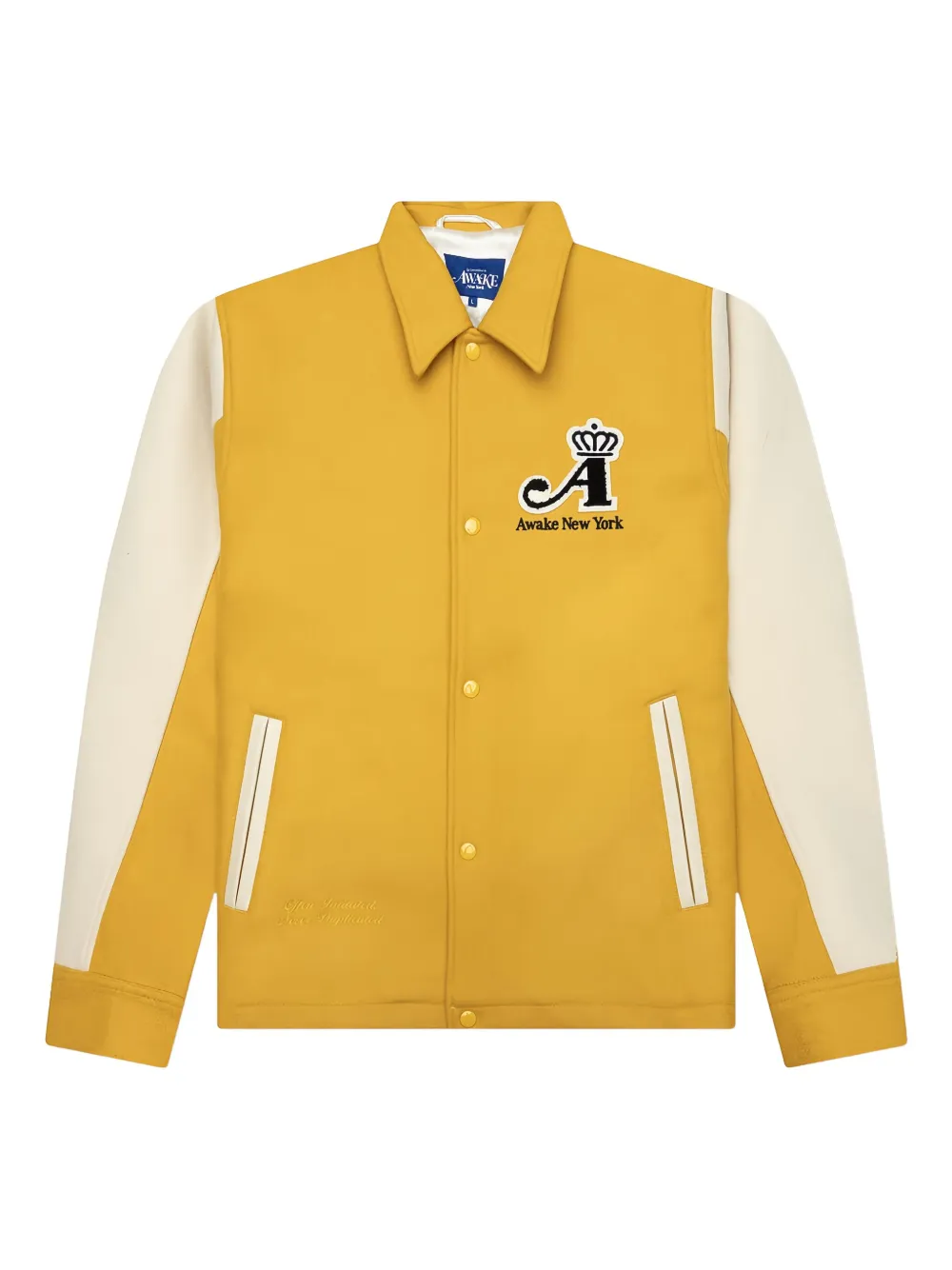 Awake NY crown varsity jacket - イエロー Awake NY crown varsity jacket - イエロー