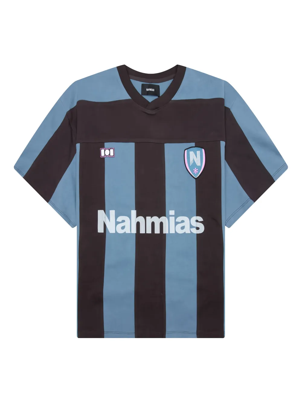 Nahmias Soccer striped T-shirt - ブルー Nahmias Soccer striped T-shirt - ブルー