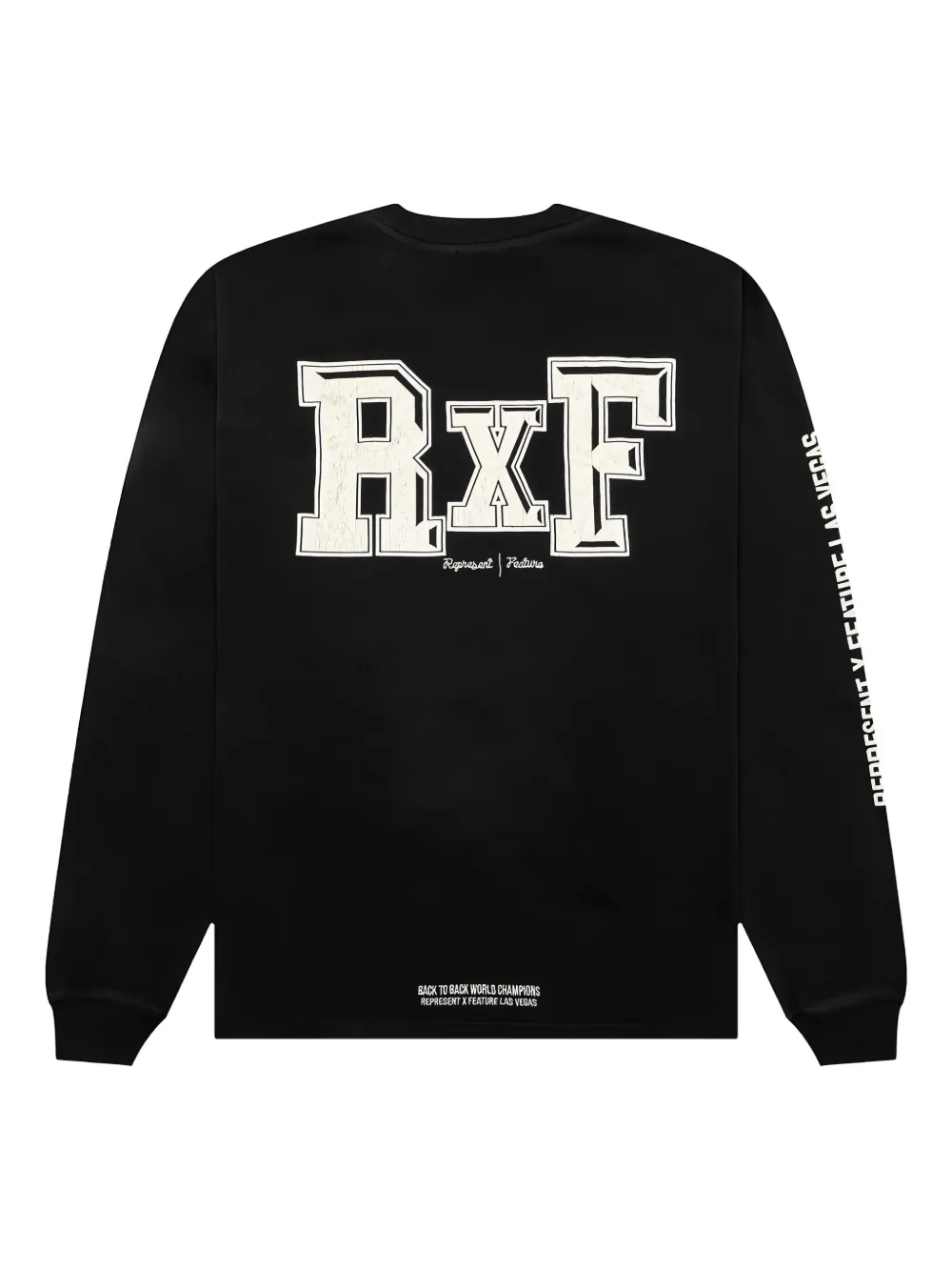 Represent x Feature T-shirt met grafische print en lange mouwen Zwart