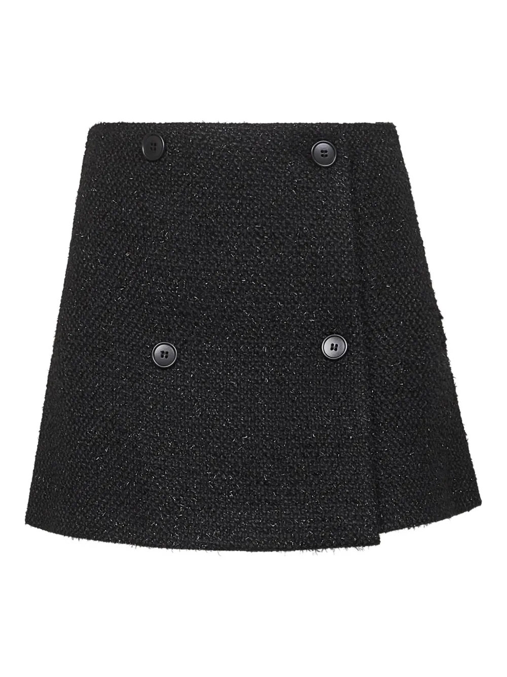 Blanca Vita buttoned tweed mini skirt Zwart