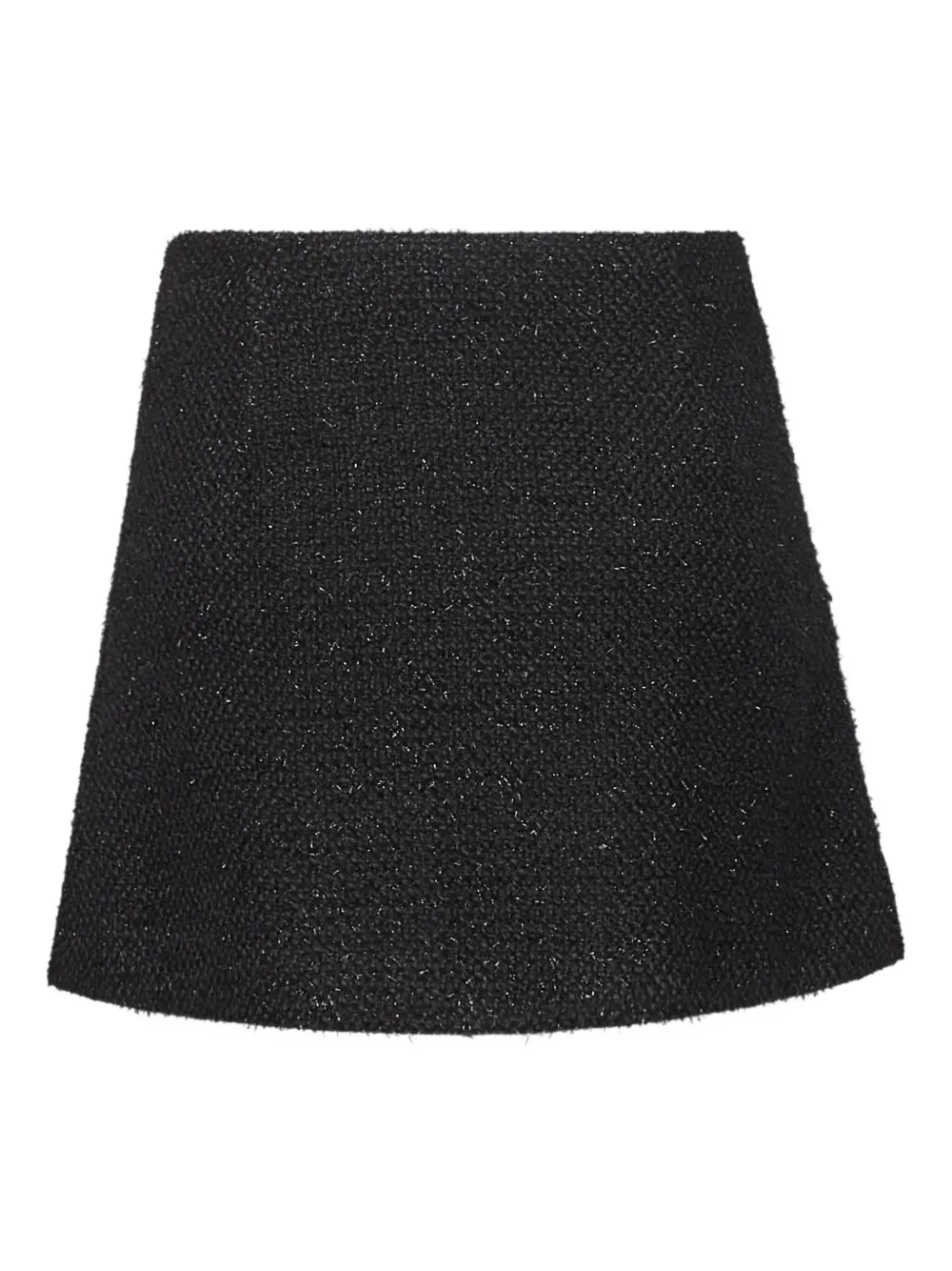 Blanca Vita Buttoned Tweed Mini Skirt In Black