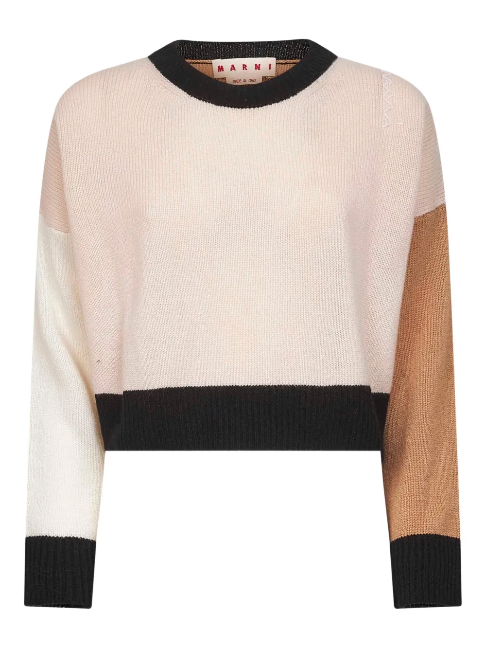 Marni colour-block cashmere sweater Roze