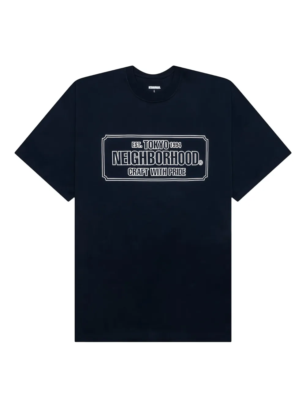 Neighborhood Katoenen T-shirt met logoprint Blue