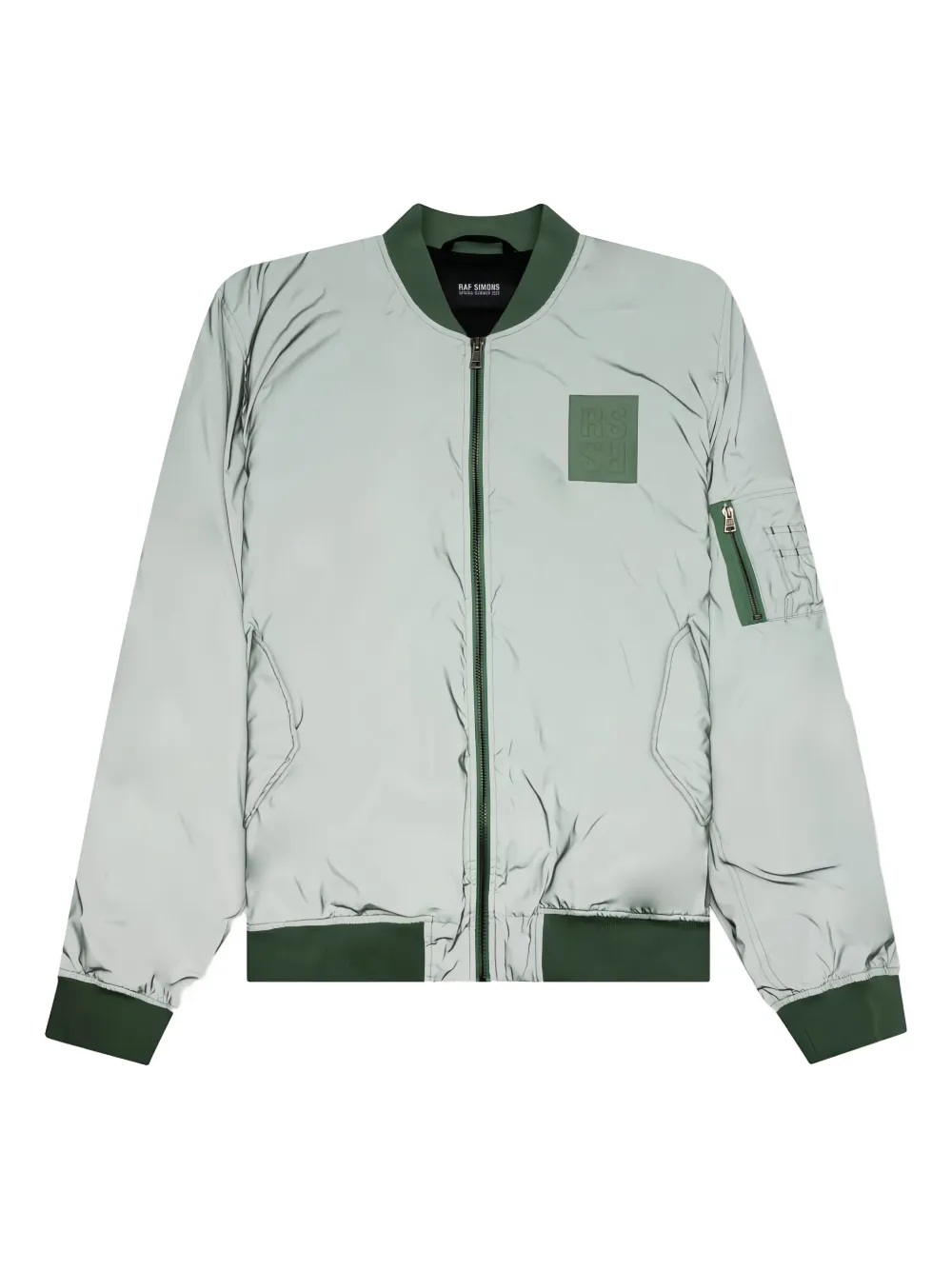 Raf Simons logo-patch bomber jacket - グリーン Raf Simons logo-patch bomber jacket - グリーン