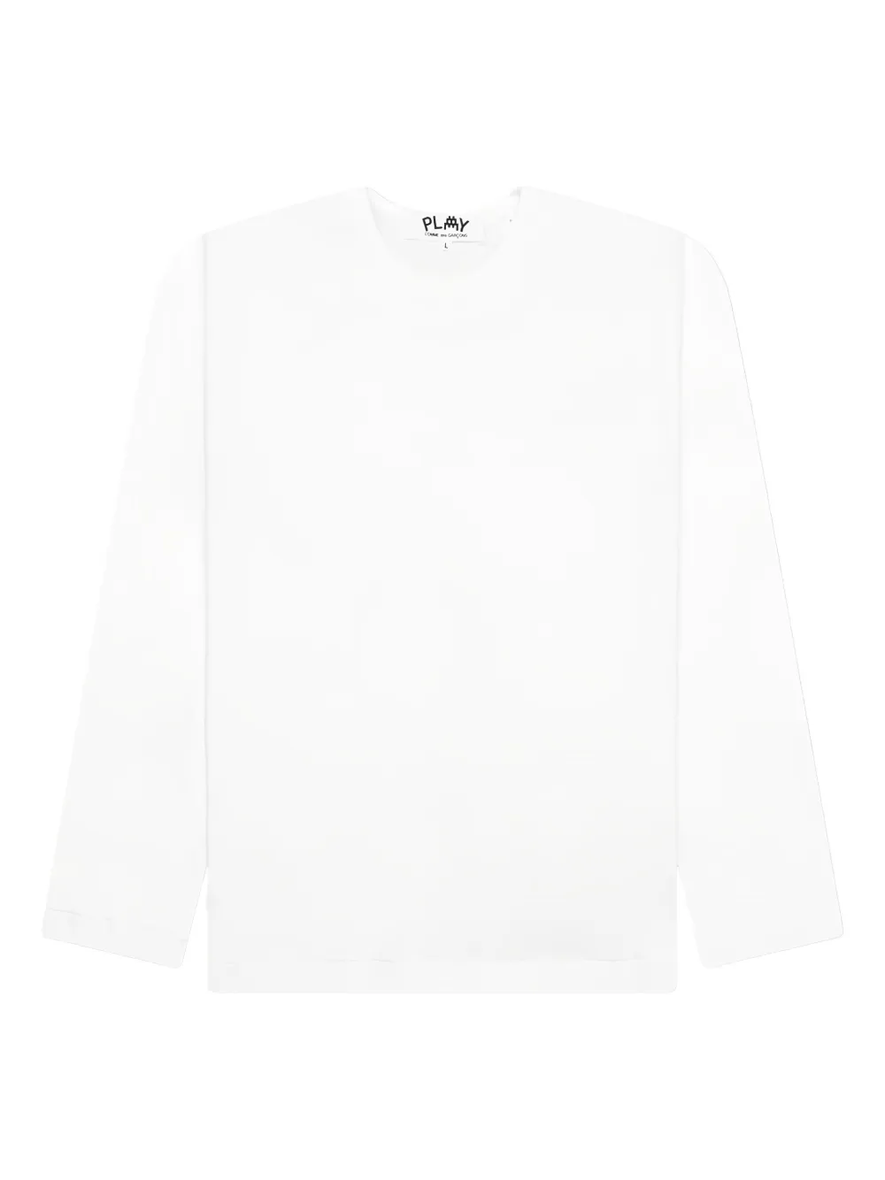 Comme Des Garçons Play x The Artist Invader T-shirt met hartpatch en lange mouwen Wit