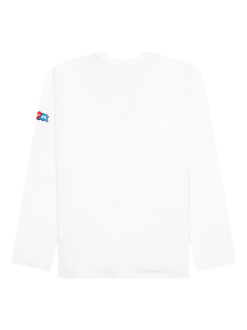 Comme Des Garçons Play x The Artist Invader T-shirt met hartpatch en lange mouwen Wit
