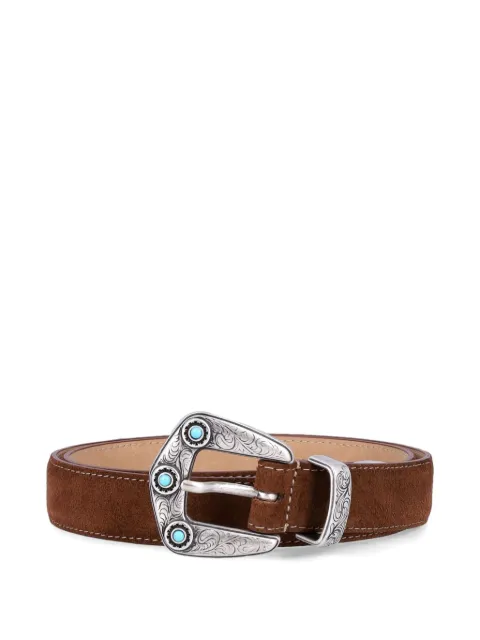 Fabrizio Mancini engraved-buckle suede belt