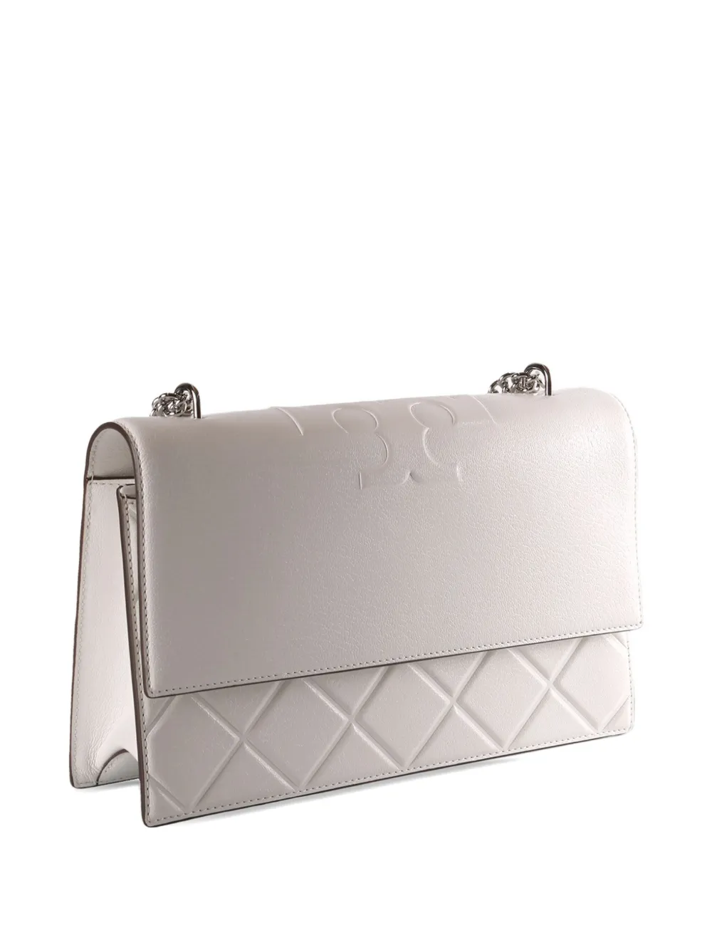 Tory Burch Fleming logo-embossed quilted shoulder bag - Grijs