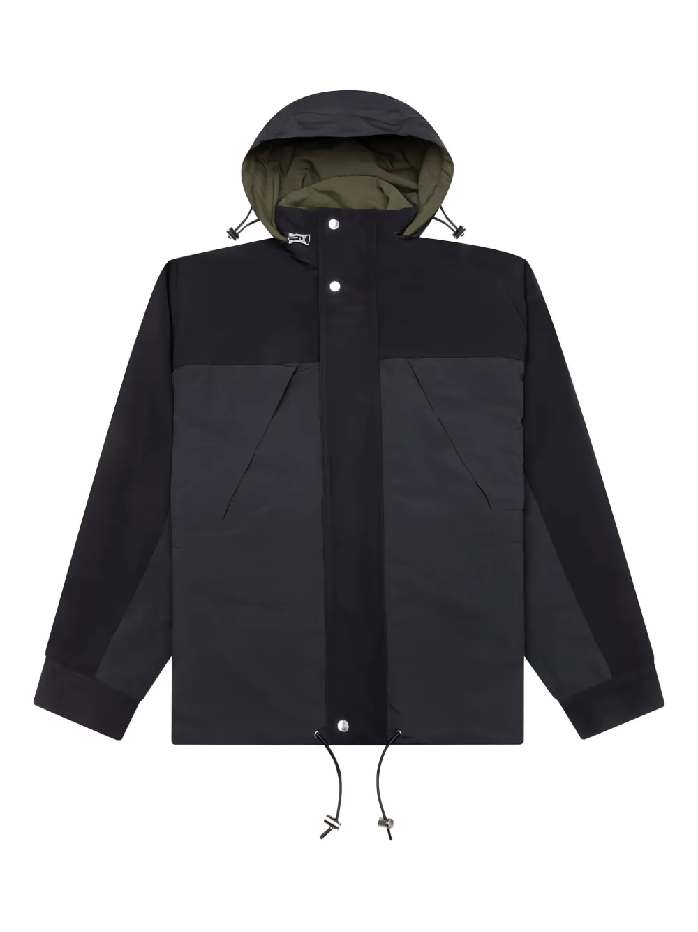 Sacai Reversible Hooded Jacket In Green
