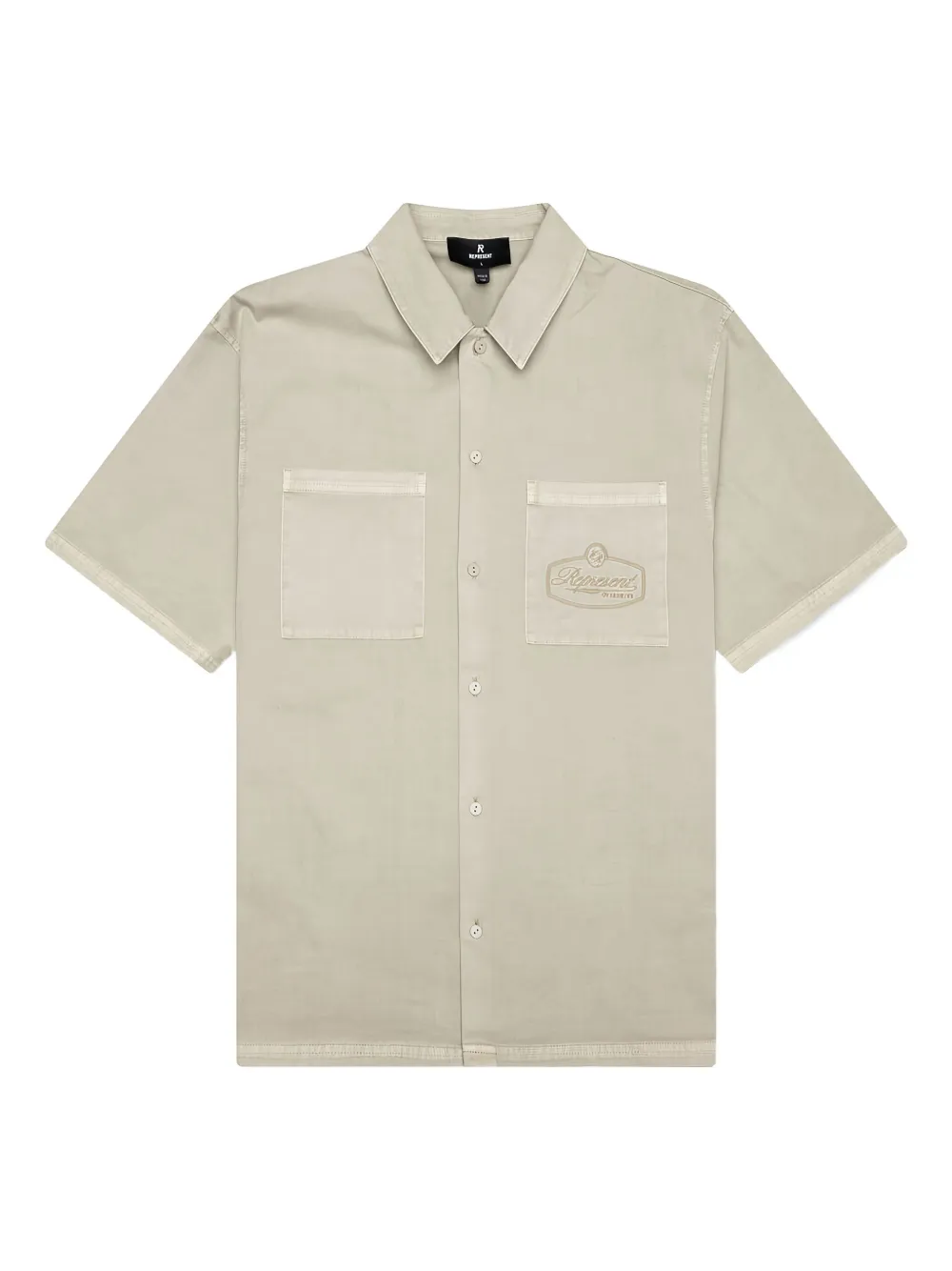 Represent Short Sleeve Cotton Overshirt Beige