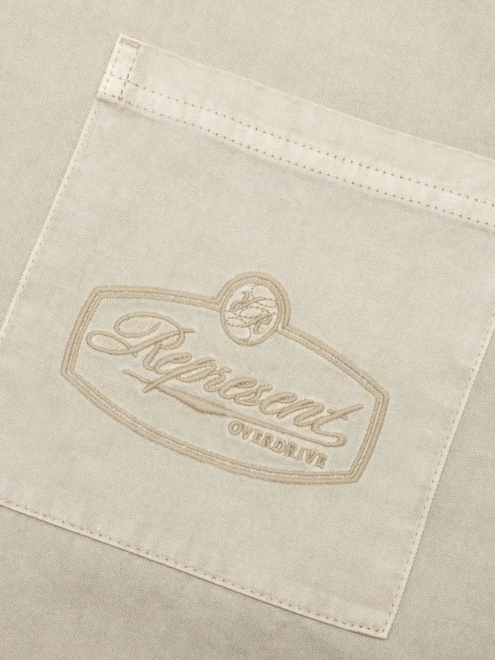 Represent Short Sleeve Cotton Overshirt Beige