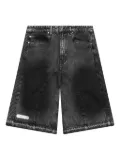 PDF pleated-panel denim shorts - Black