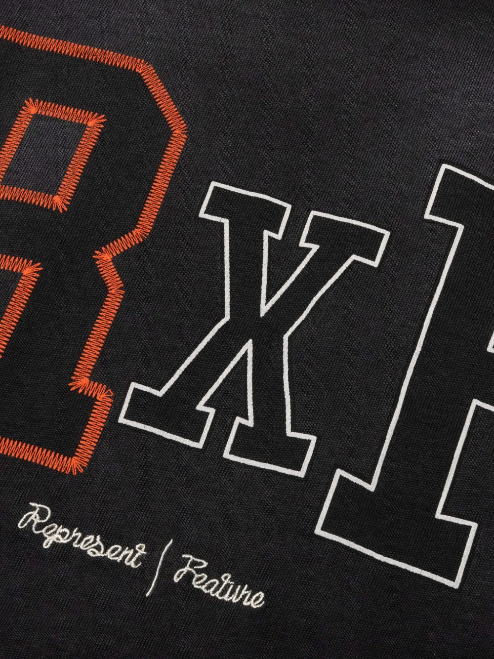 Represent logo-embroidered long-sleeve t-shirt Zwart