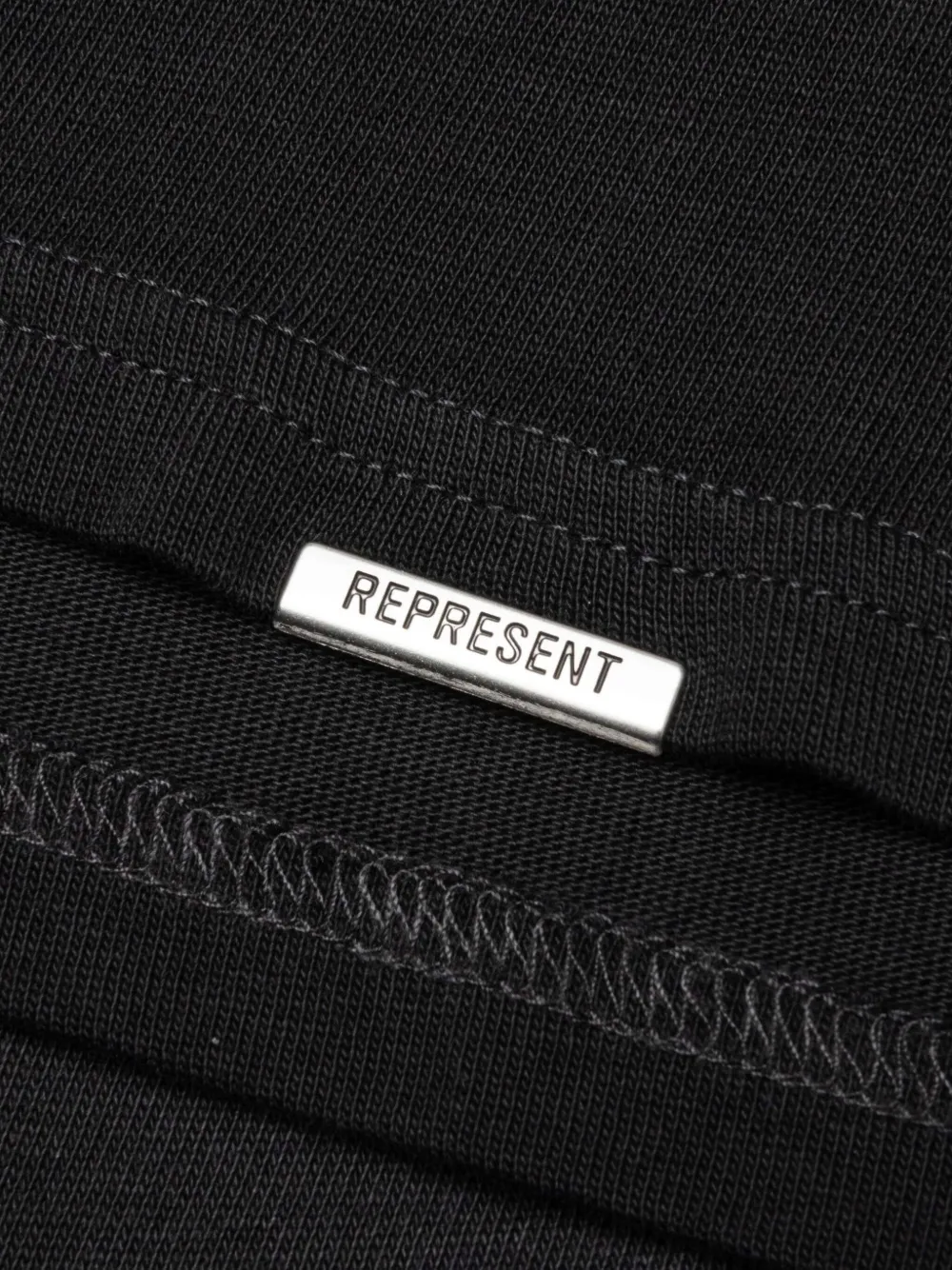 Represent logo-embroidered long-sleeve t-shirt Zwart