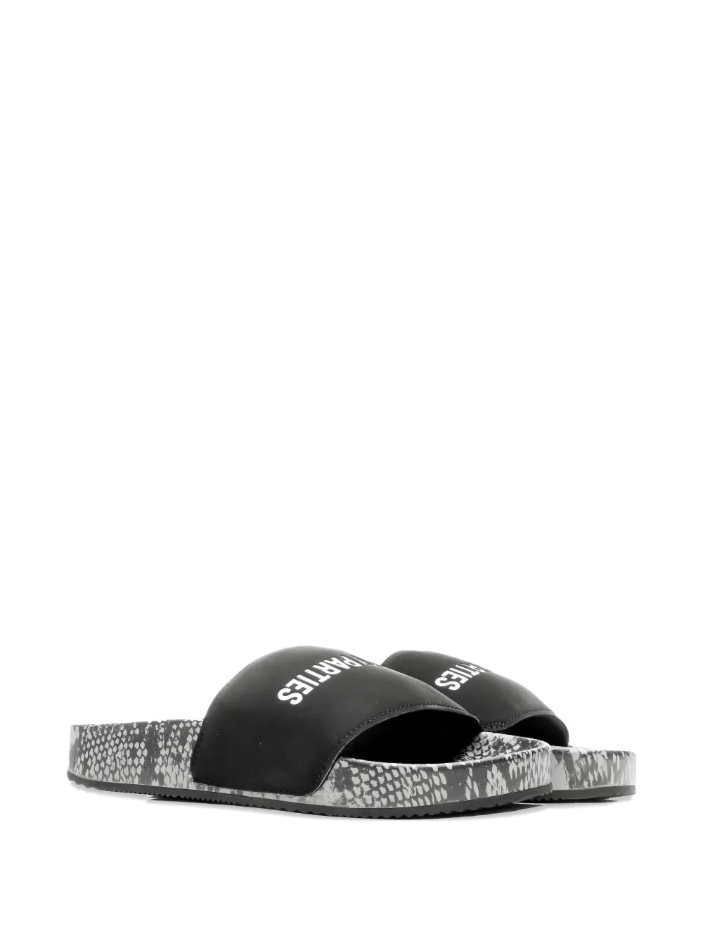 WACKO MARIA Hayn snakeskin-print band slides Black