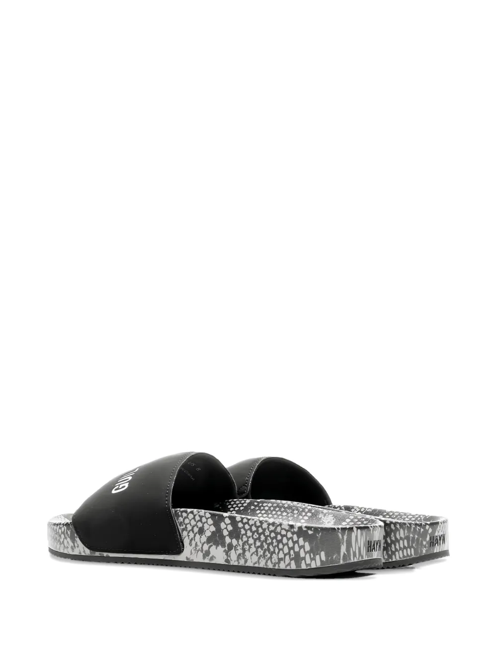 WACKO MARIA Hayn snakeskin-print band slides Black