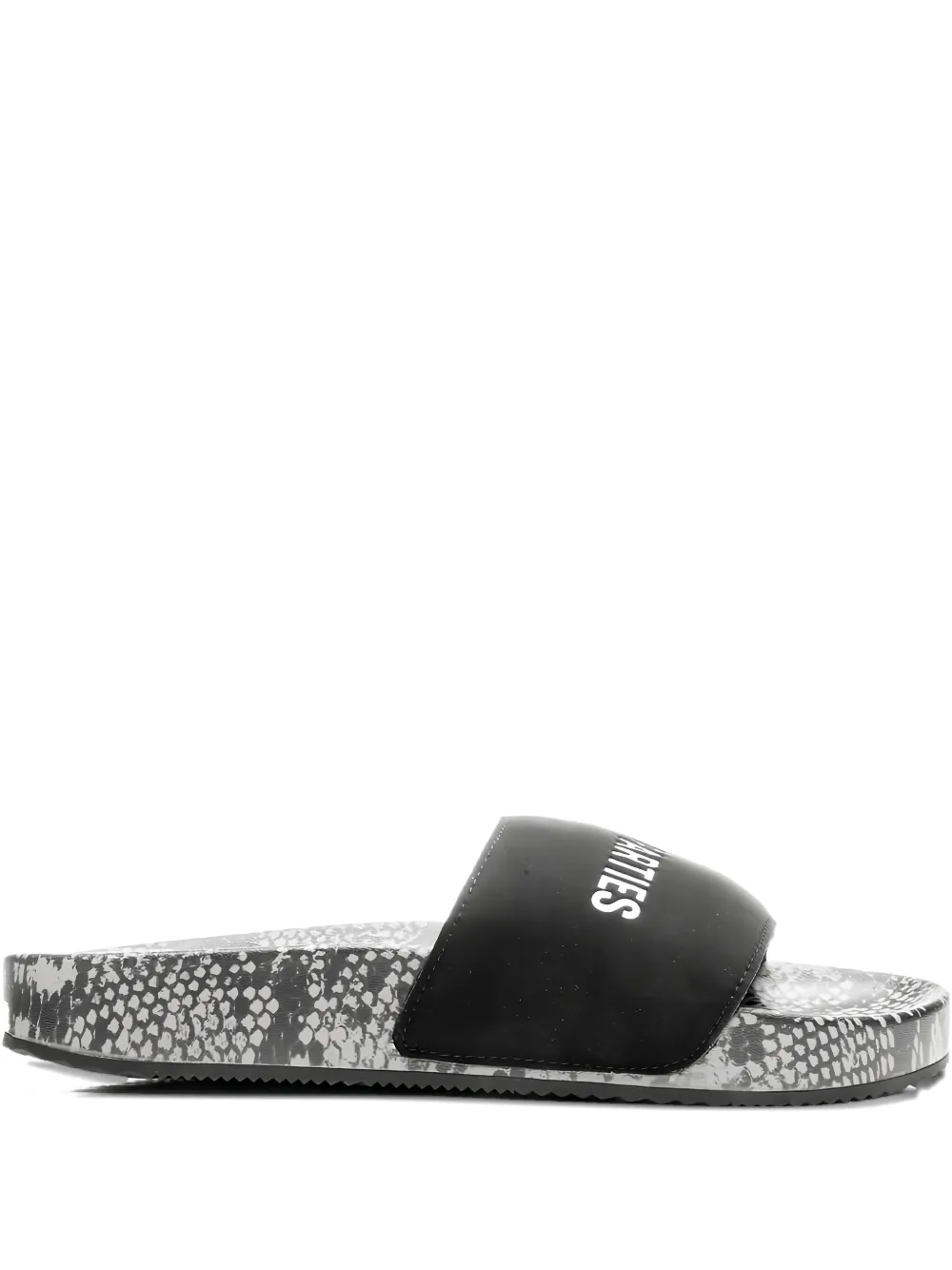 WACKO MARIA Hayn snakeskin-print band slides Black