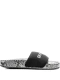 WACKO MARIA Hayn snakeskin-print band slides - Black