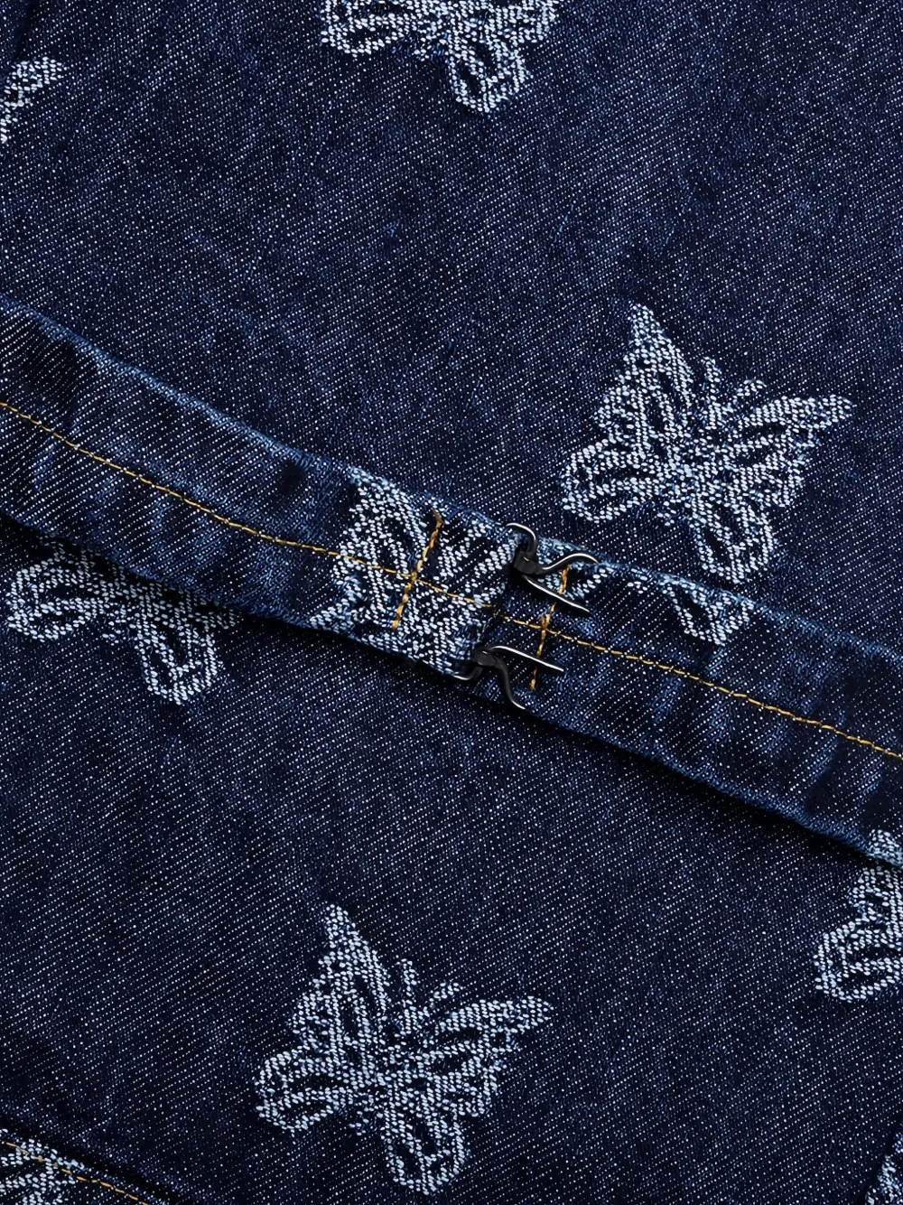 Needles Denim jack met geborduurde papillion Blauw