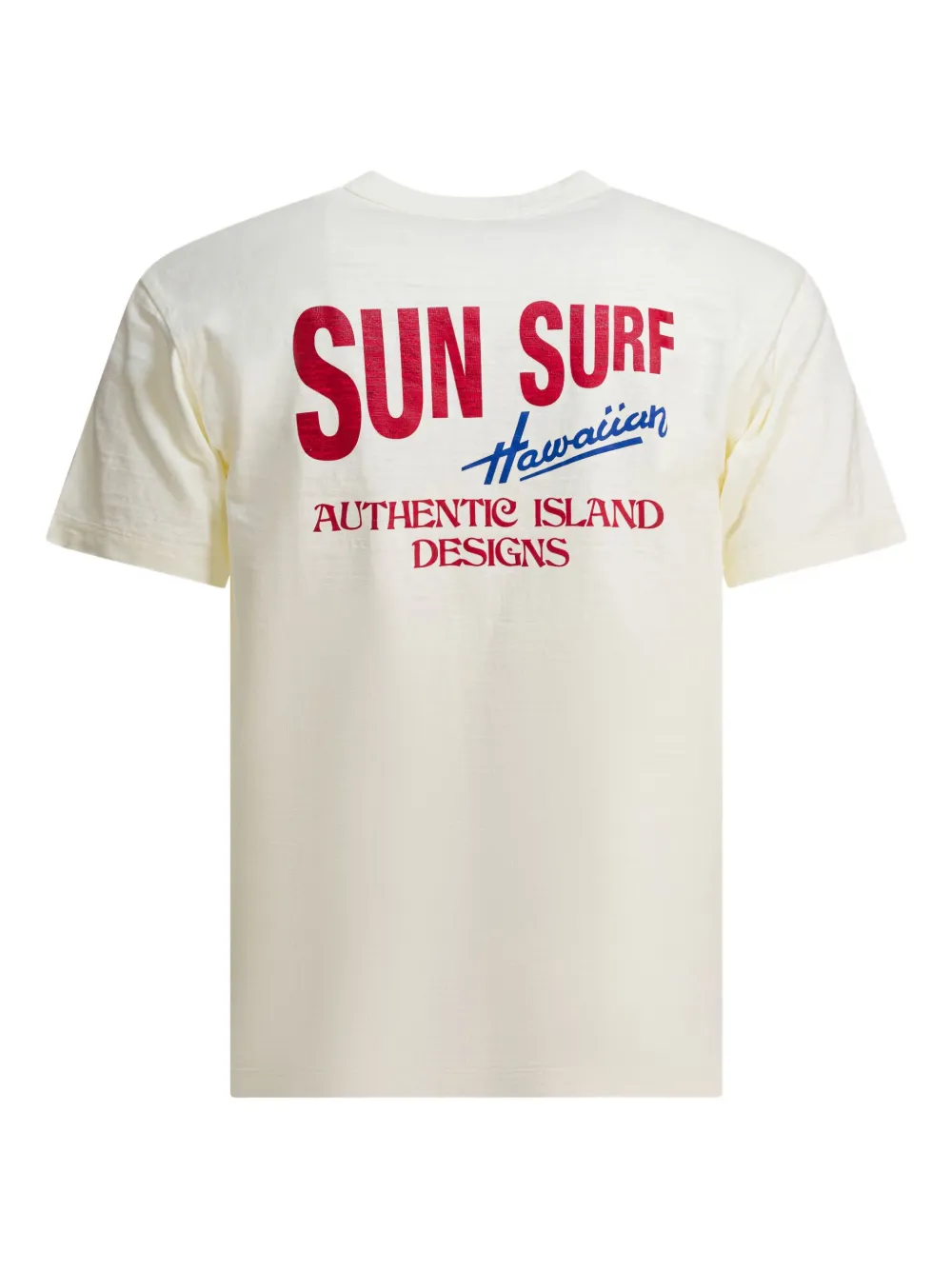 Sun Surf island-design cotton T-shirt - Wit