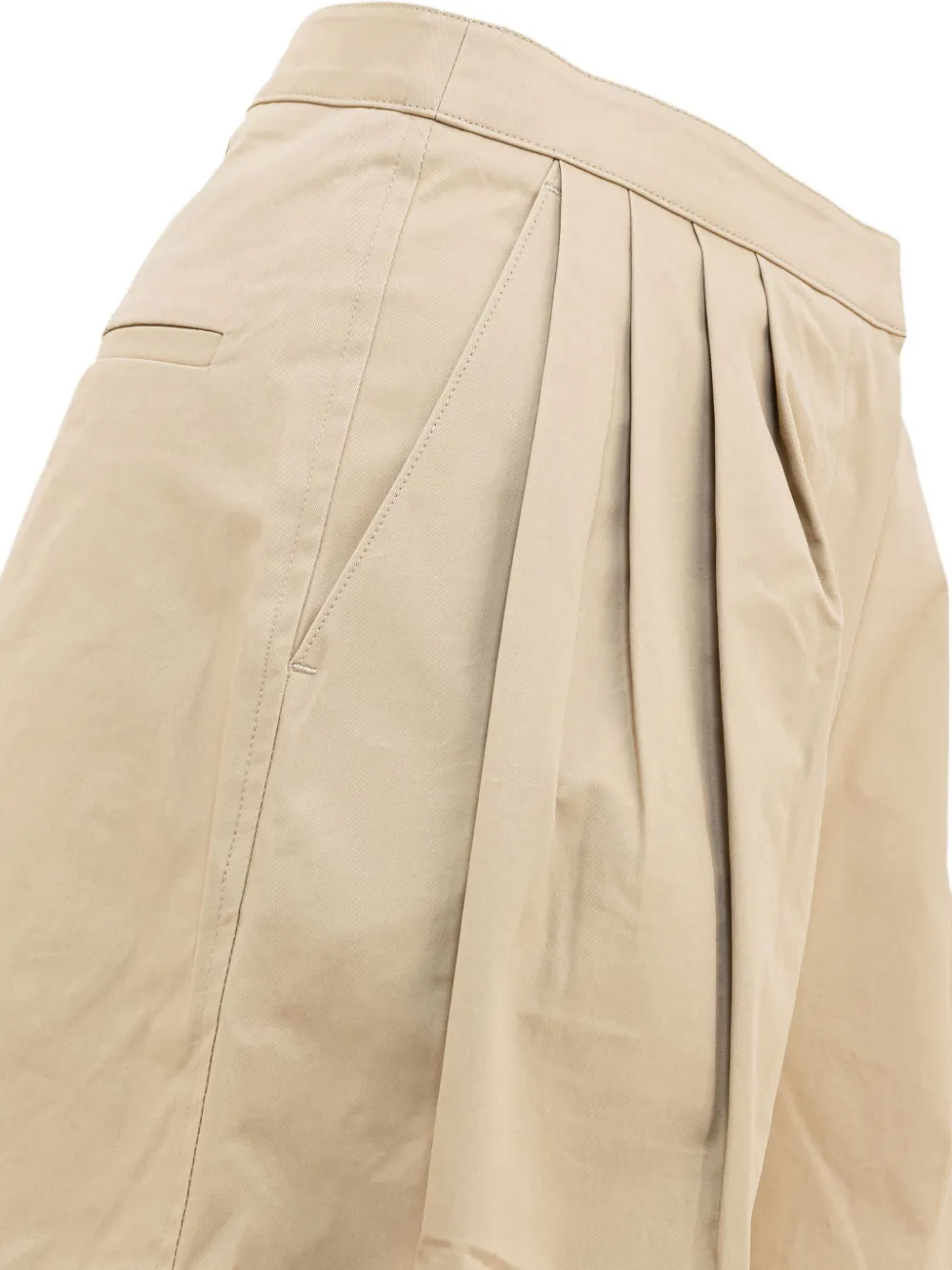 Theloom Cropped Beige Wide-leg Trousers In Brown