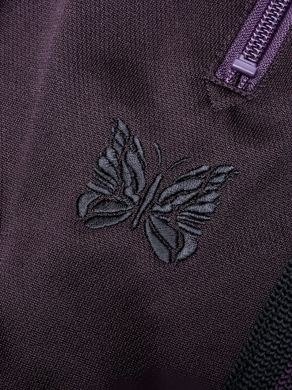 Needles butterfly-embroidered track trousers Paars