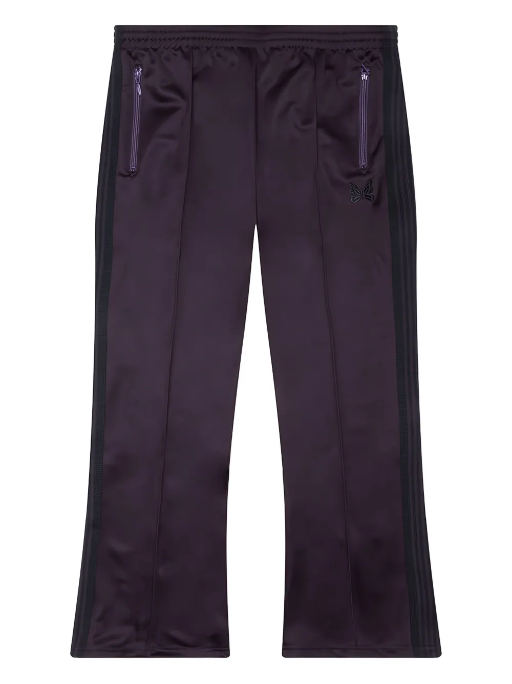Needles butterfly-embroidered track trousers - パープル Needles butterfly-embroidered track trousers - パープル