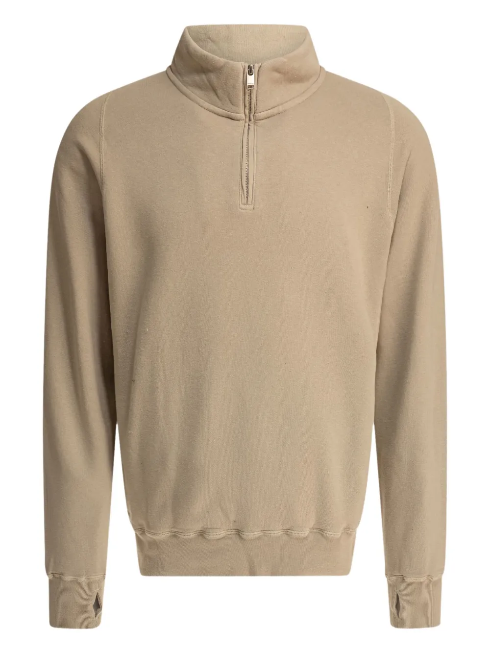 high-neck half-zip sweatshirt