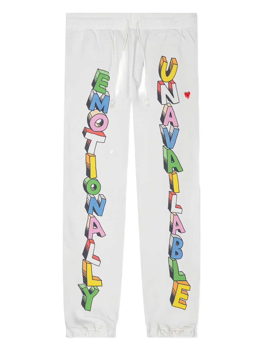 Emotionally Unavailable Wordplay sweatpants - ホワイト Emotionally Unavailable Wordplay sweatpants - ホワイト
