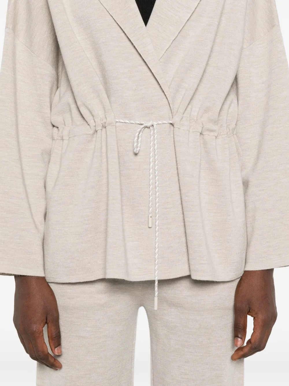 Max Mara Hooded Wool Jacket In Neutral
