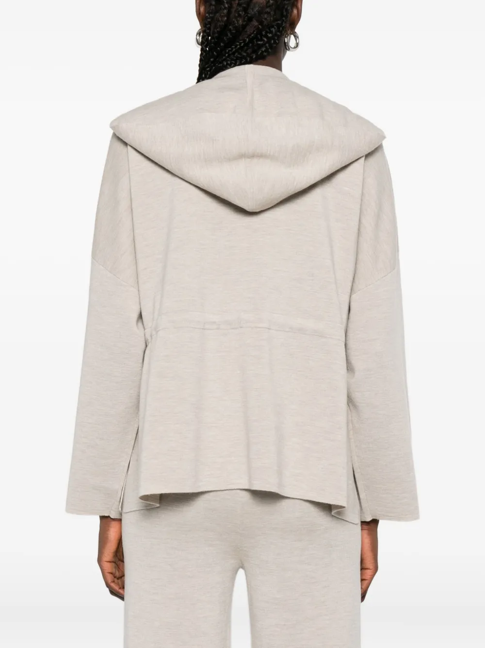 Max Mara Hooded Wool Jacket In Neutral