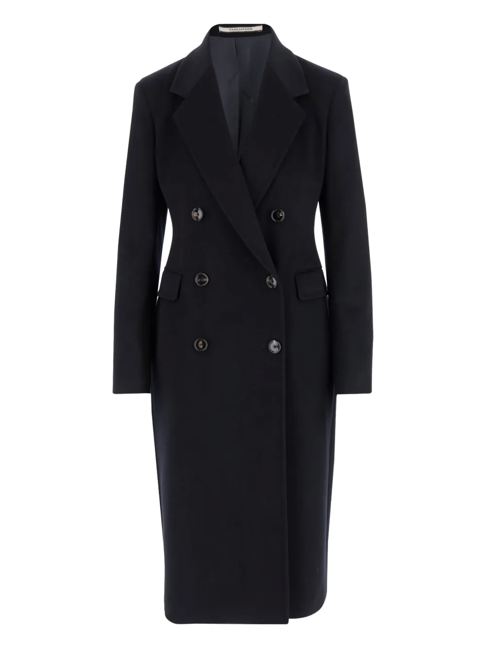 Tagliatore double-breasted cashmere coat Blauw