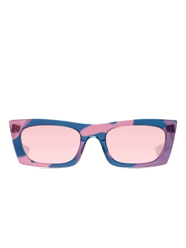 Retrosuperfuture Drew Mama Fred Rectangle Sunglasses | Blue  display picture 1