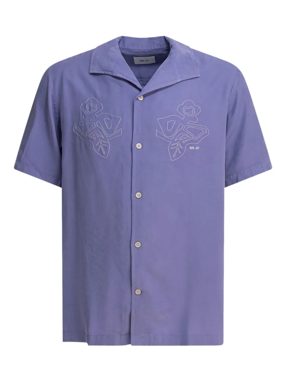 NN07 floral-embroidered shirt Paars
