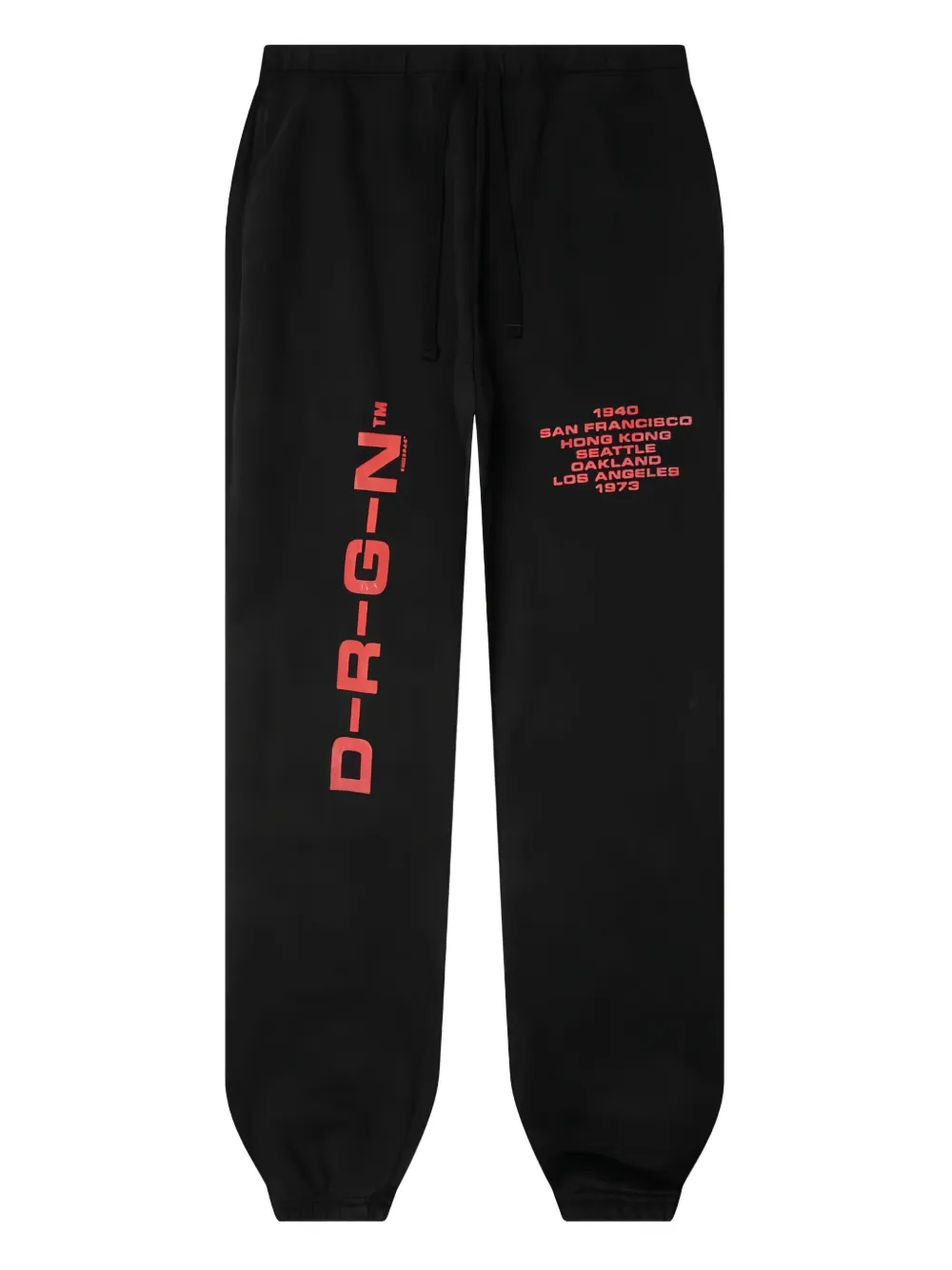 D-R-G-N Origins bleached logo track pants - ブラック D-R-G-N Origins bleached logo track pants - ブラック