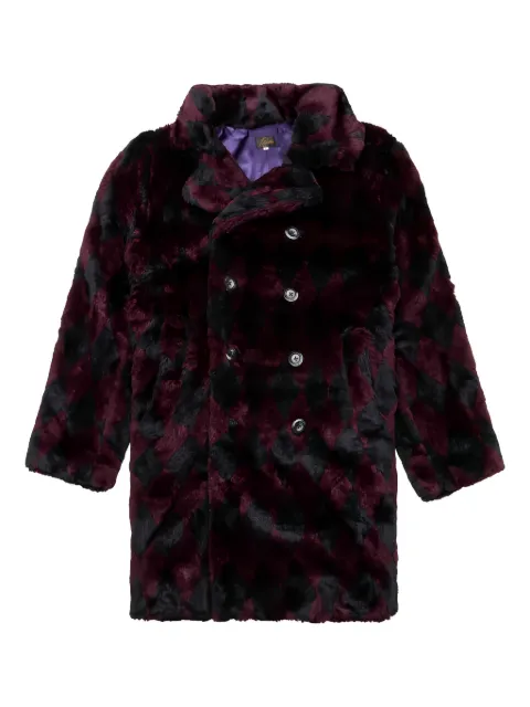 Needles double-breasted diamond-pattern coat