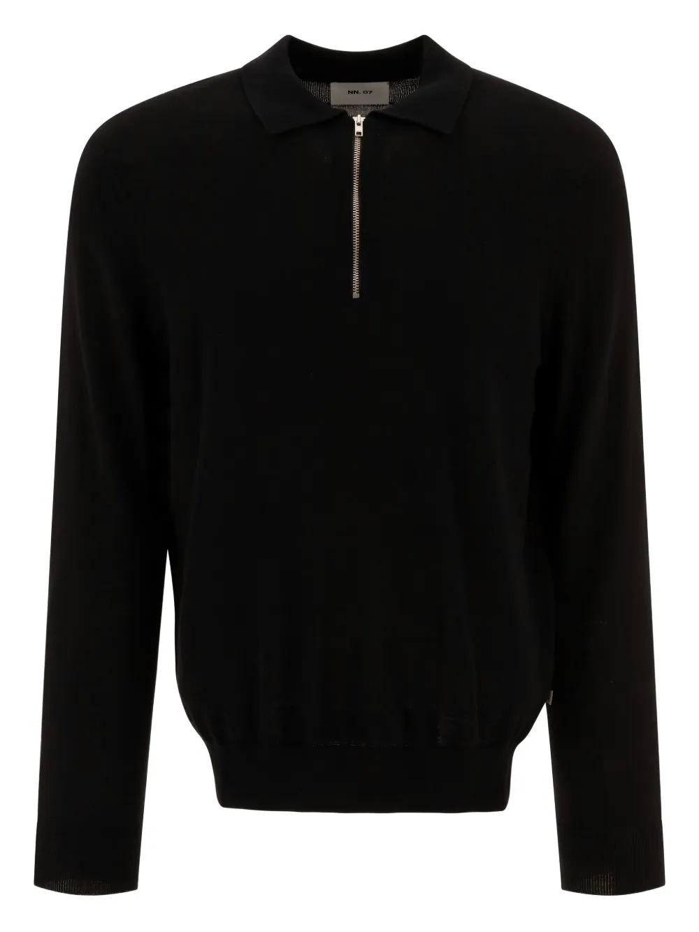 half-zip ribbed polo shirt