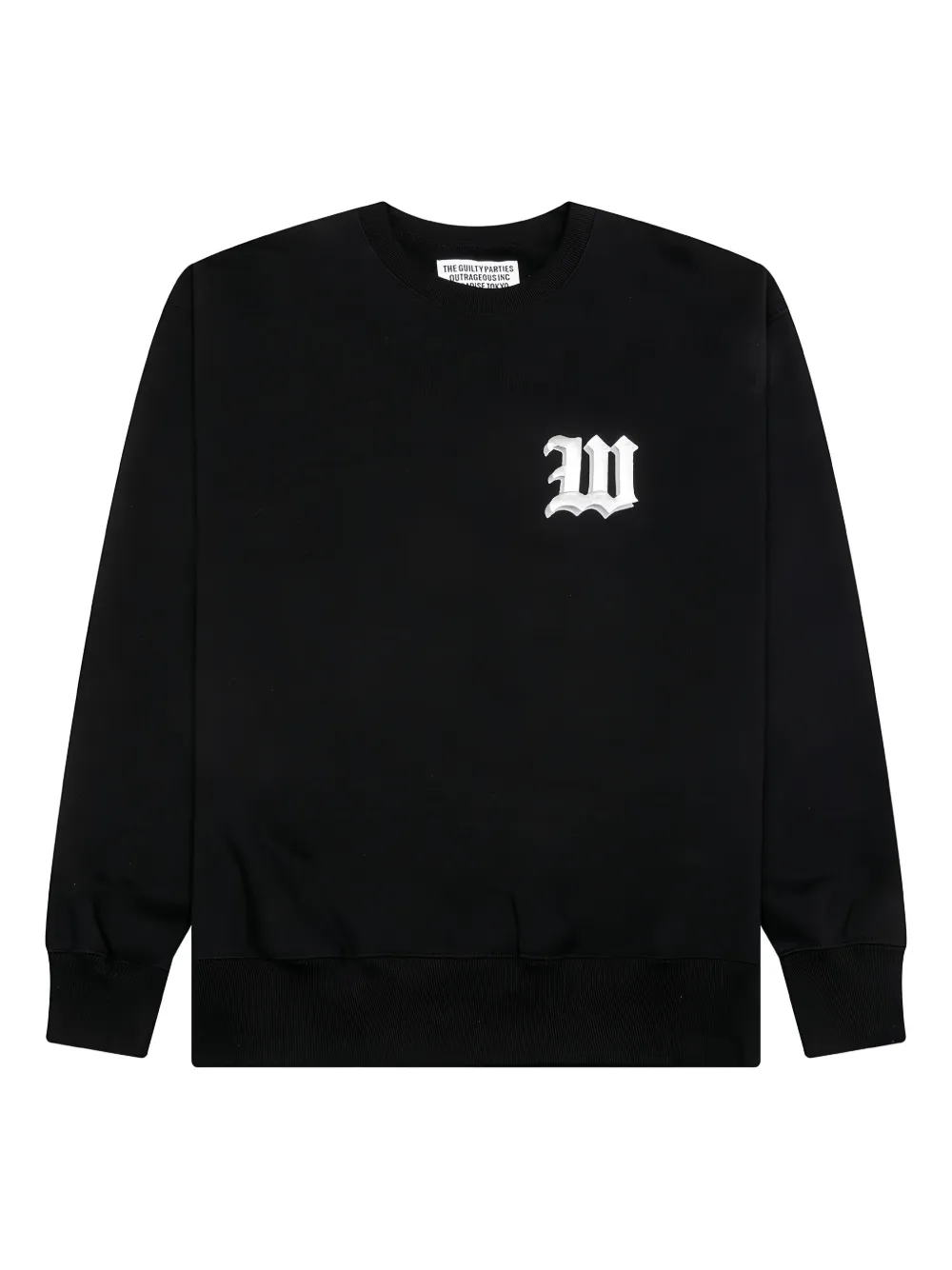 WACKO MARIA Middle Weight crew-neck embroidered sweatshirt | Black | Image 1