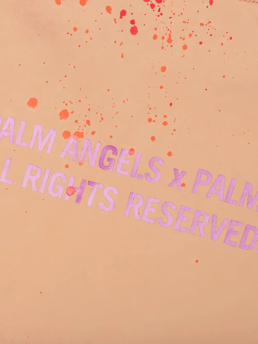 Palm Angels T-shirt met verfspatten en palmboom Oranje