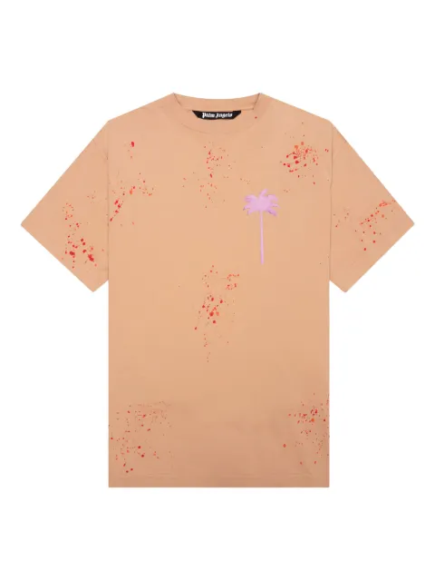 Palm Angels palm-tree paint-splatter T-shirt