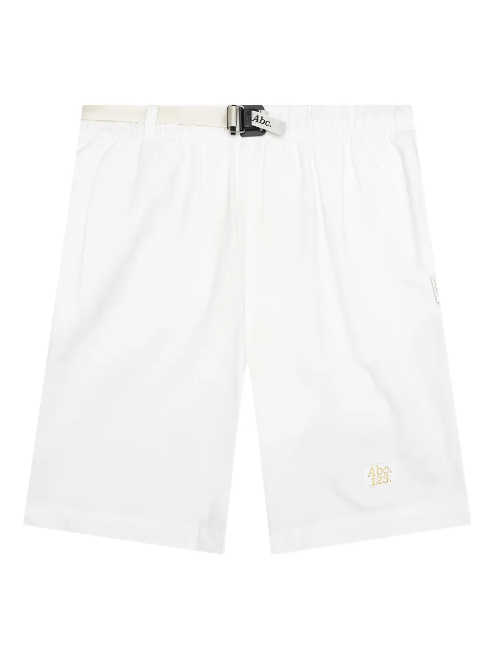 Advisory Board Crystals Shorts met gespsluiting en logo Wit
