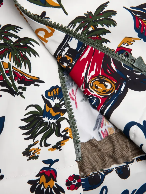 Sacai race-car tropical-print Shirt | White | FARFETCH TR