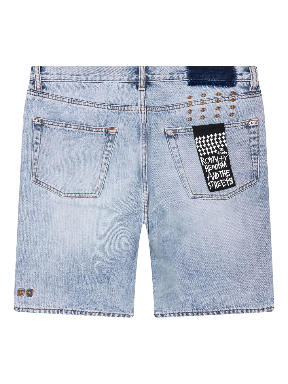 Ksubi Anti K Bunker denim shorts met gekruist stiksel Blauw