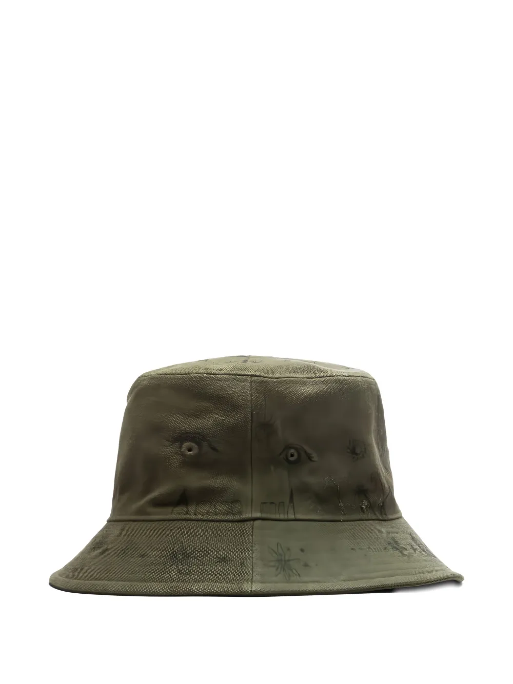 Readymade Vissershoed met print Groen