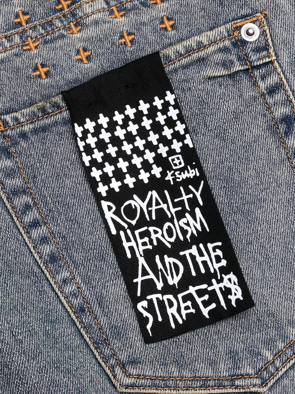 Ksubi Van Winkle denim jeans verfraaid met kruis Blauw