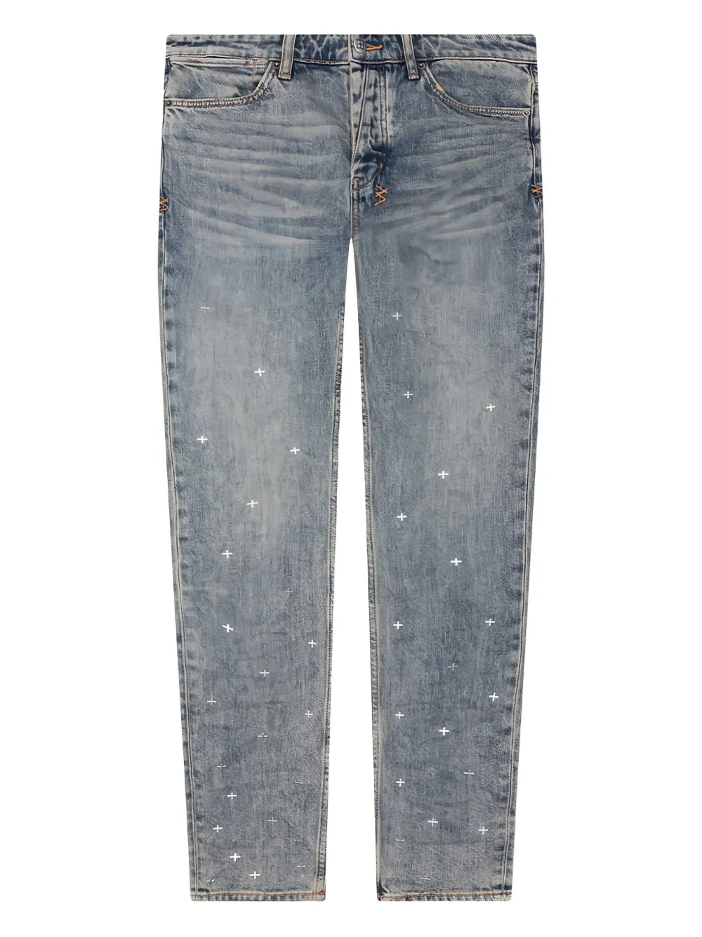 Ksubi Van Winkle denim jeans verfraaid met kruis Blauw