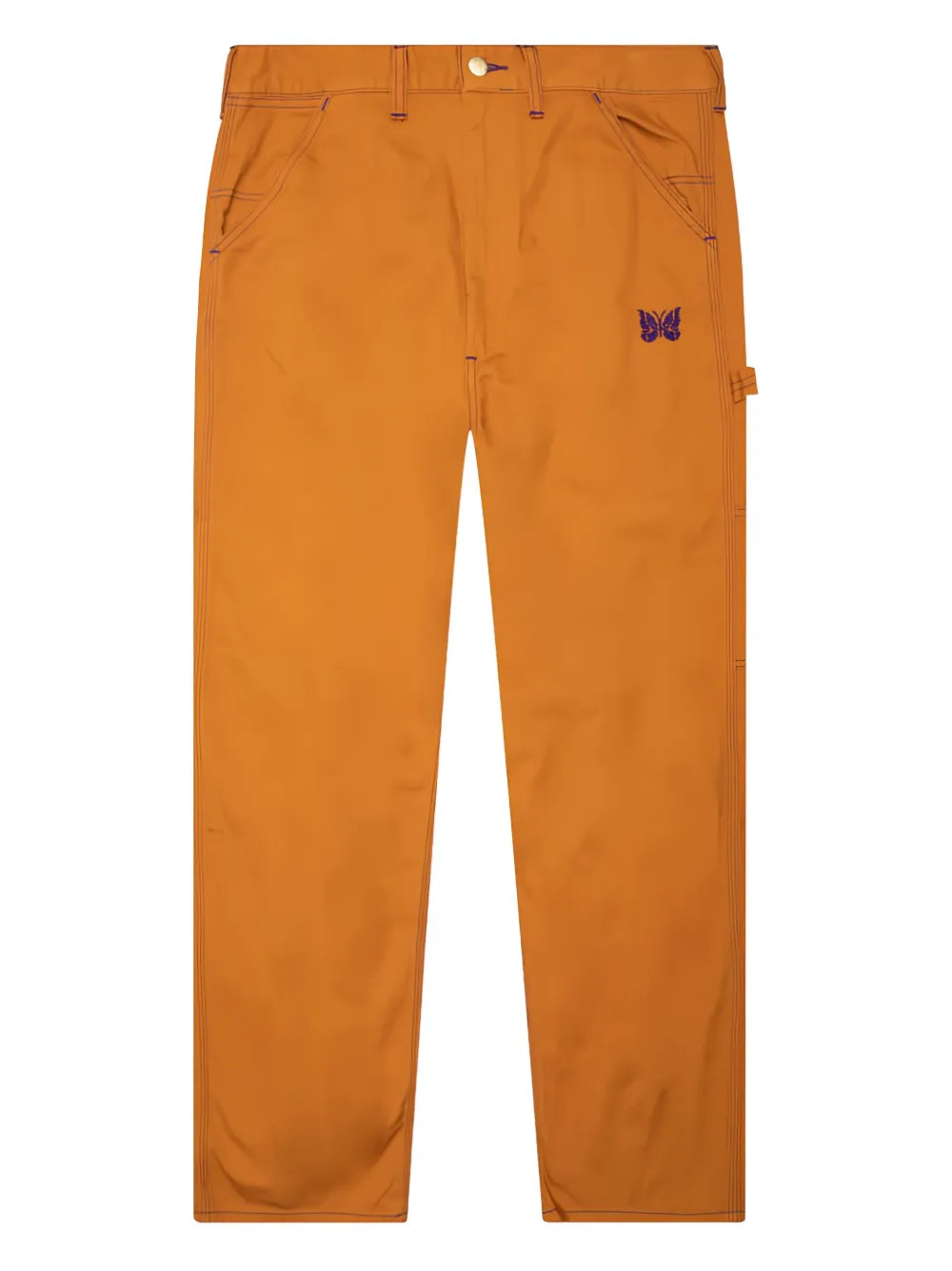 Needles x Smith's twill broek met geborduurde vlinder Oranje