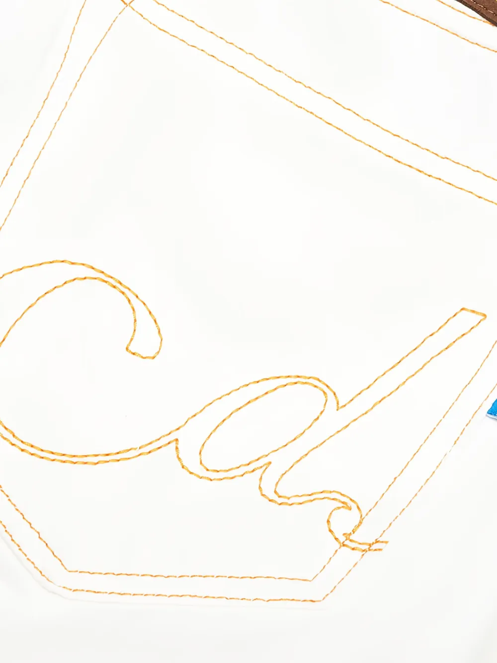 Advisory Board Crystals Jeans met geborduurd logo Wit